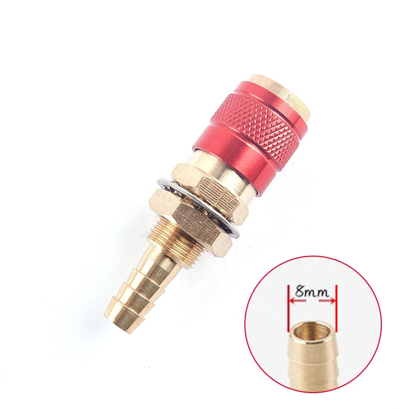 Water Cooled Gas Adapter Quick Connector TIG/MIG Torch M6/M8 Welding Torch Adapter Axl 8mm Female Red