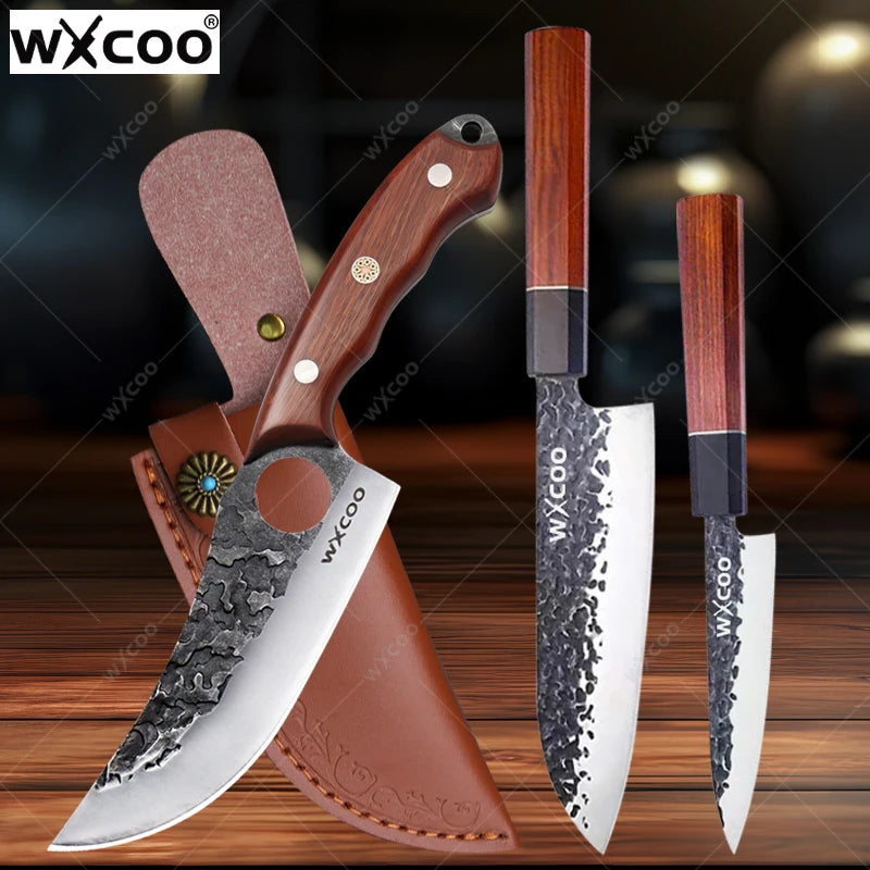 WXCOO Hand-Forged Japanese Chef's Knife – Multipurpose 14.5" Chef's Kitchen Knife Axl