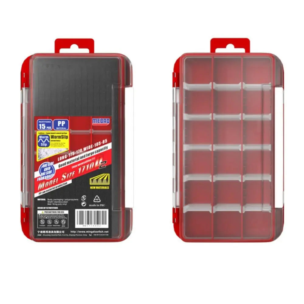 2-Layer Fishing Lure & Jig Head Bait Storage Box with Sponge Fishing Tackle Box Axl Red