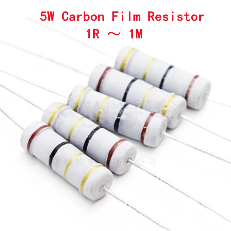 10-Pack 5W Carbon Film Resistors 5% Tolerance | DIP Through Hole Carbon Film Resistor Axl 62R