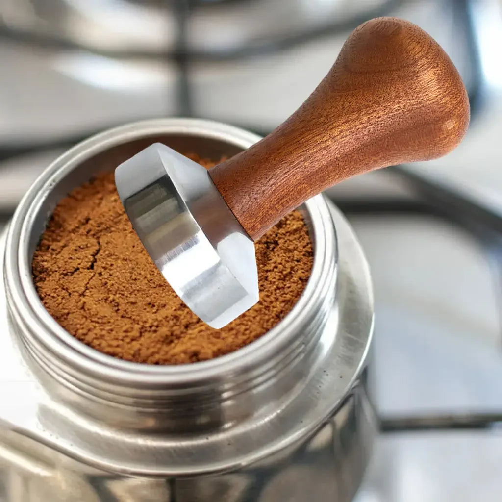 Aluminum Coffee Tamper & Distributor | Wooden Handle 51/53/58mm Coffee Tamper Axl 58mm