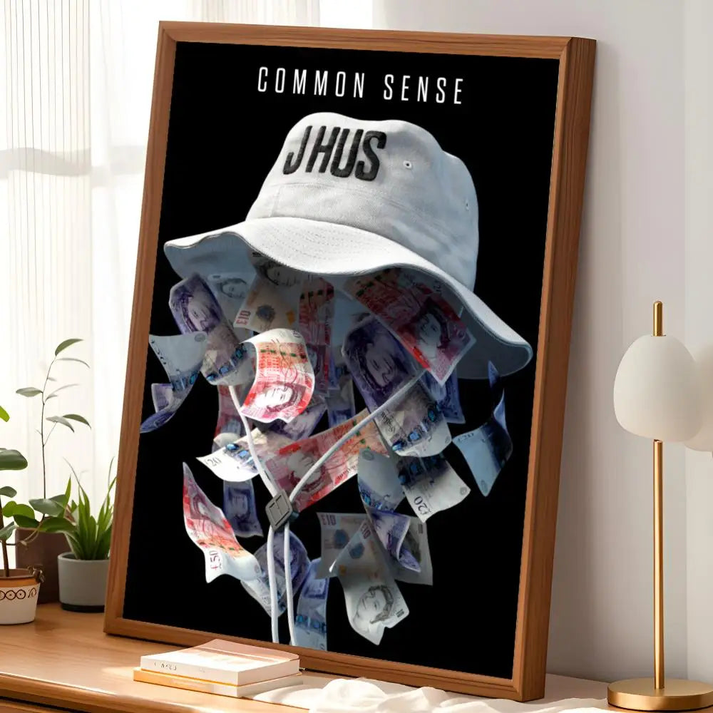 J Hus Self-Stick HD PVC Wall Poster – Waterproof Room Decor Wall Art Poster Axl