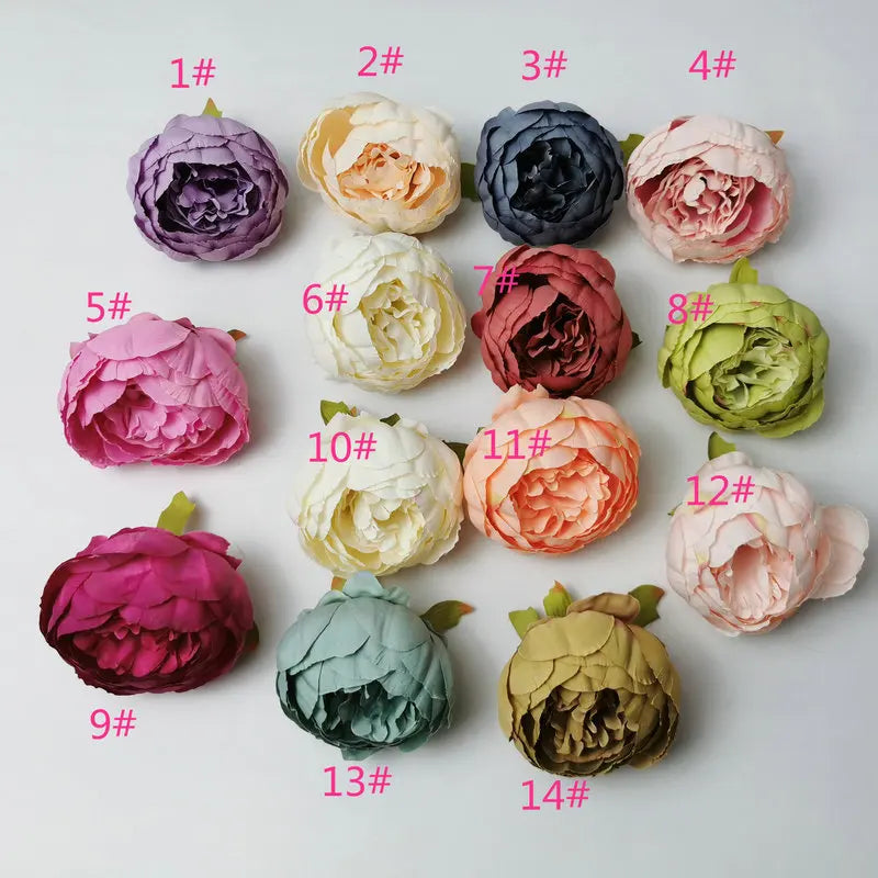 20 Artificial Peony Flower Heads 9cm – Silk Look Decor Pack Artificial Flower Heads Axl