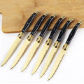 Laguiole Gold Steak Knives Set 4–12 Pcs | Titanium Plated Steak Knife Set Axl 10PCS
