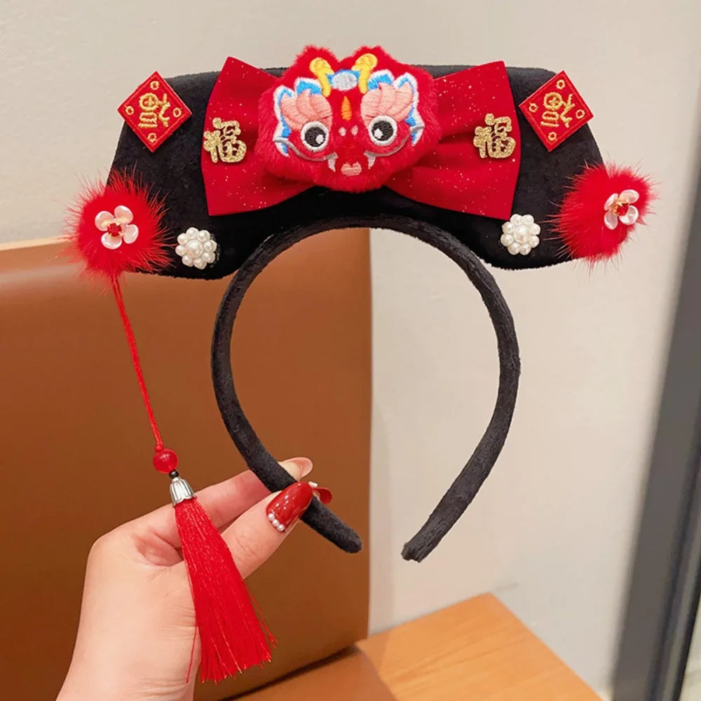 Girls Flower Braid Wig Headband – Chinese Style Hair Accessory