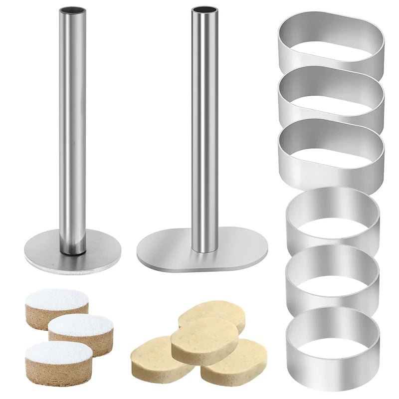 Stainless Steel Polvoron Molder with Pusher | Pastry Ring Mold Pastry Mold Set Axl