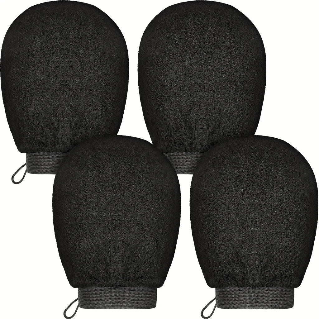 Exfoliating Body Gloves – Deep Skin Scrub for Bath & Shower Body Exfoliating Gloves Axl black 4pcs