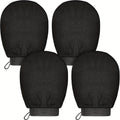 Exfoliating Body Gloves – Deep Skin Scrub for Bath & Shower Body Exfoliating Gloves Axl black 4pcs