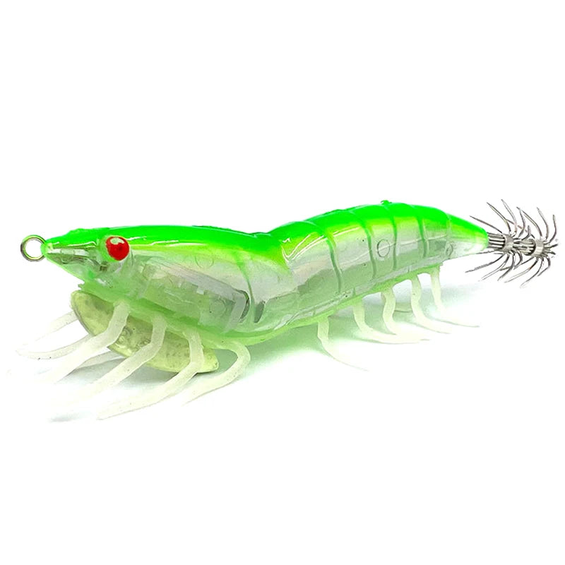 Luminous Wooden Shrimp Squid Lure – Soft Foot Fishing Bait Fishing Lure Axl 3 F