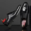 YBQJOO Men's Pointed Toe Brogue Oxford Dress Shoes Men's Dress Shoes Axl Black 41