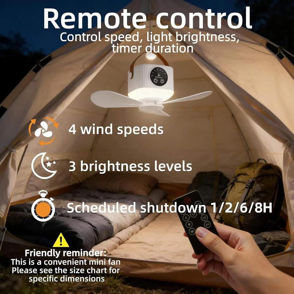 Rechargeable Hanging Ceiling Fan 7200mAh | Camping & Travel Portable Ceiling Fan Axl