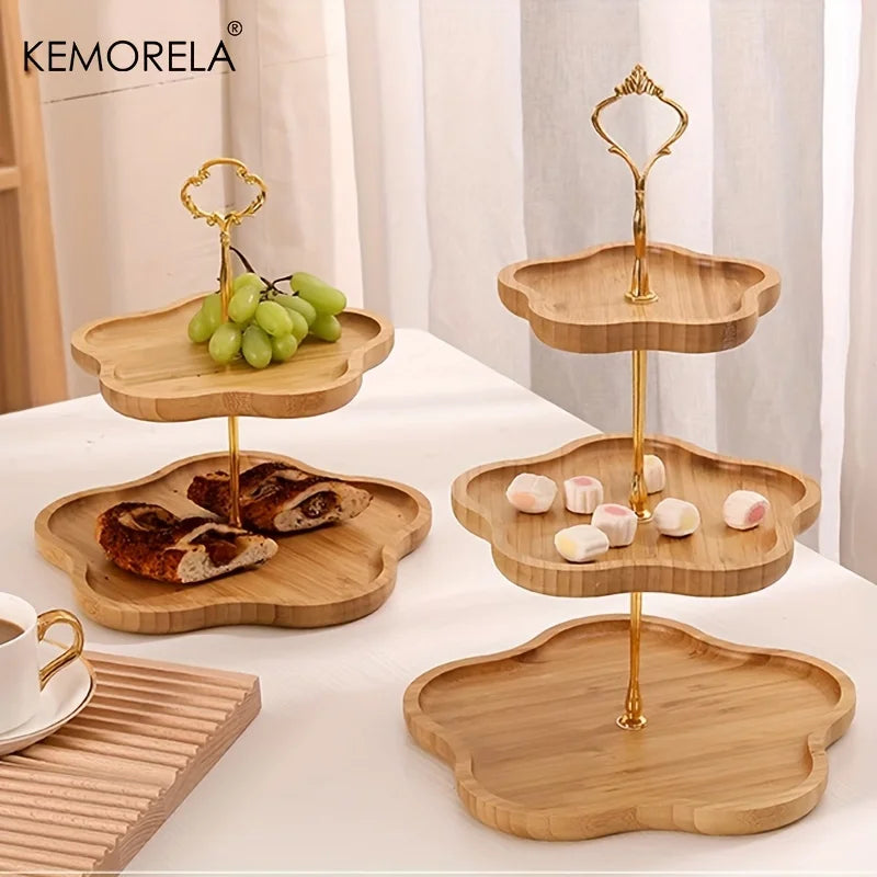 Wooden 2/3-Tier Dessert Stand – Cake, Cookie & Candy Tray Tiered Dessert Stand Axl