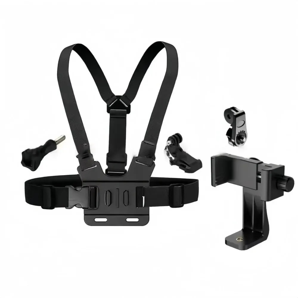 Adjustable Chest Strap Phone & Camera Clip Holder | Sport Chest Strap Phone Mount Axl