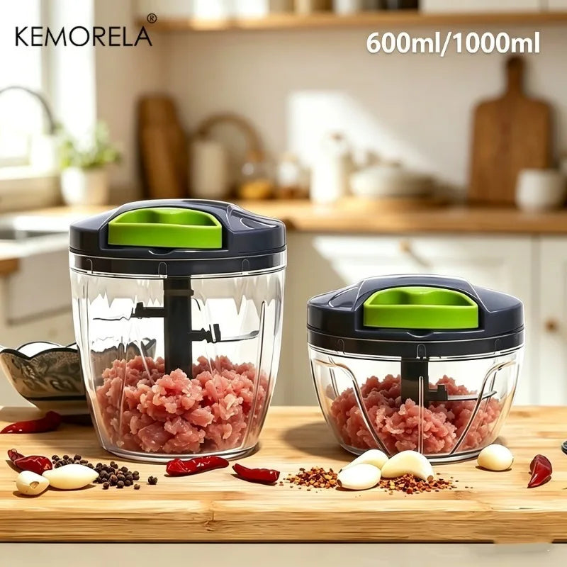 KEMORELA Manual Food Chopper – Pull String Garlic & Veg Cutter Manual Food Chopper Axl