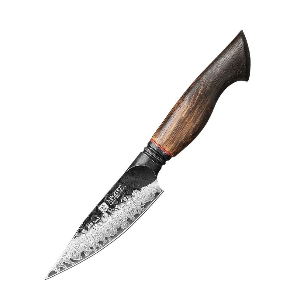 XINZUO 6-Piece Damascus Knife Set – 67-Layer Steel & Oak Handles Damascus Knife Set Axl Paring Knife