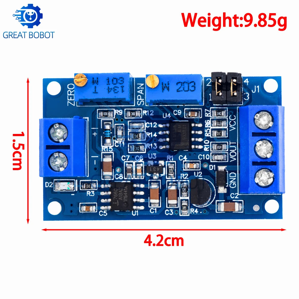 Current to Voltage Converter Module 0-20mA/4-20mA to 0-10V Signal Converter Module Axl