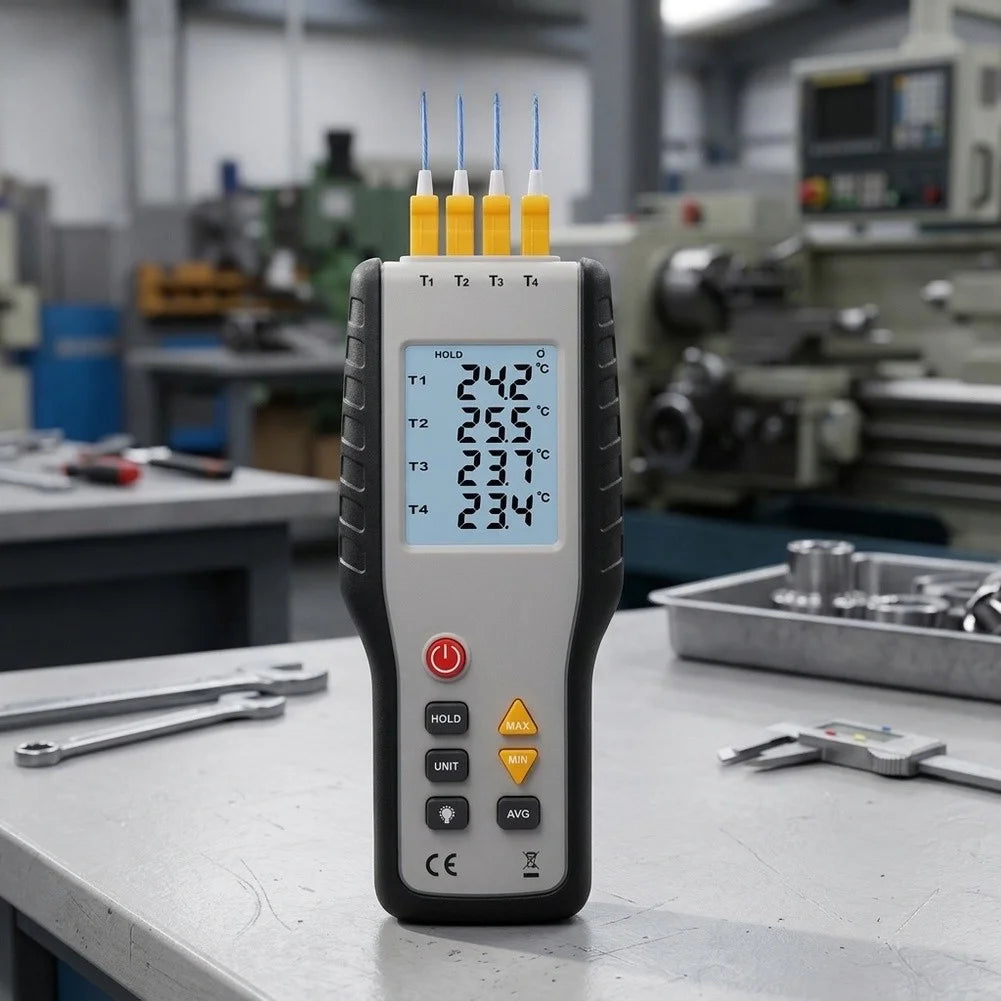 HT-9815 4-Channel Digital Thermometer | Type K, -200 to 1372°C Digital Thermometer Axl China Mainland