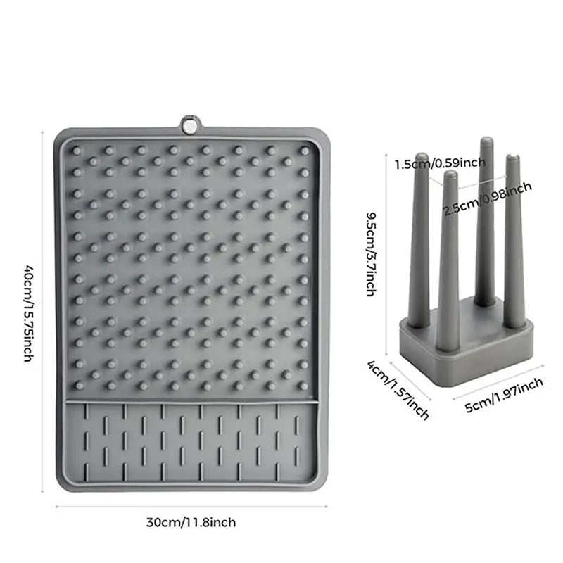 Silicone Dish Drying Rack – Adjustable Drainer & Organizer Dish Drying Rack Axl