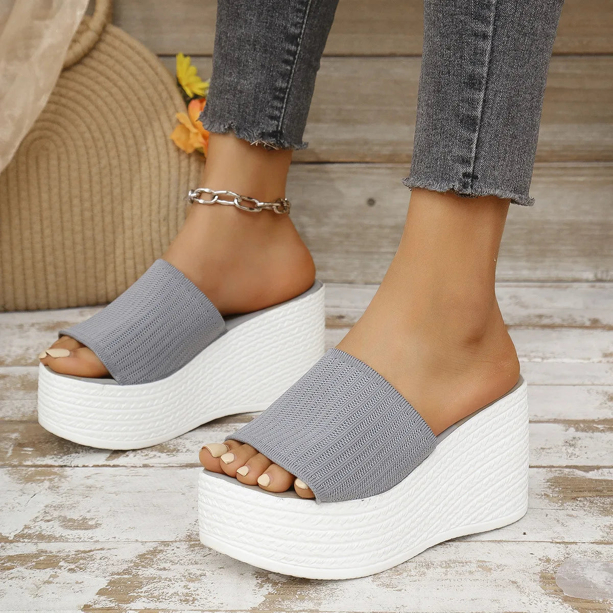 HAJINK Women's Slip-On Platform Sandals | Casual Roman Style Women's Platform Sandals Axl