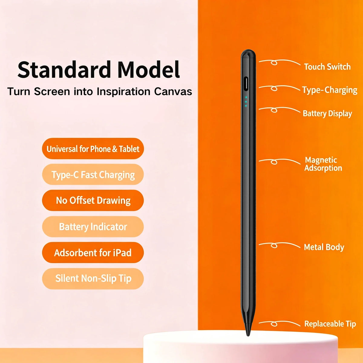 Universal Active Stylus Pen for iPad, Android, Xiaomi & Huawei Active Stylus Pen Axl Zp3-Black