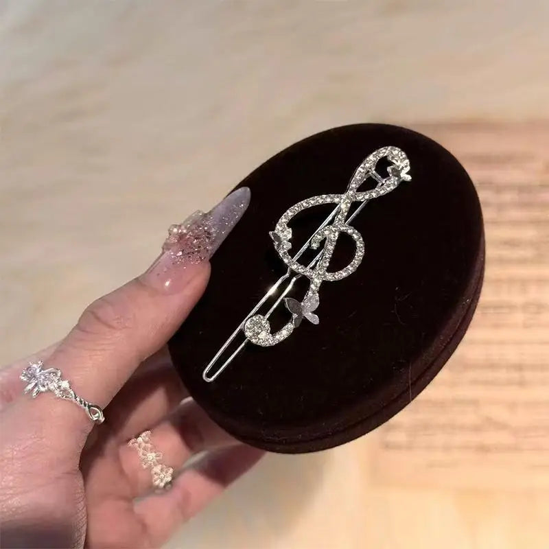 Rhinestone Butterfly Musical Note Hair Clip – Women's Bang Pin Hair Clip Axl