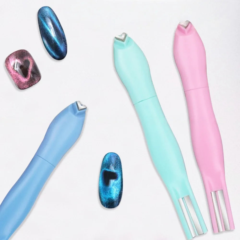 3-in-1 Cat Eye Nail Magnet Pen | Heart & 3D Nail Art Tool Nail Art Magnet Axl