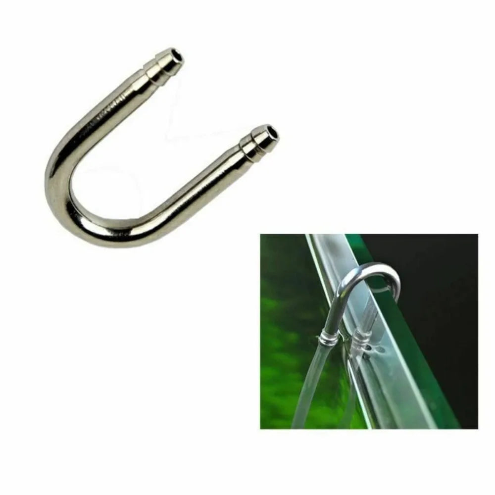 U-Shape Stainless Steel Aquarium CO2 & Air Tube Connector Aquarium Tube Connector Axl