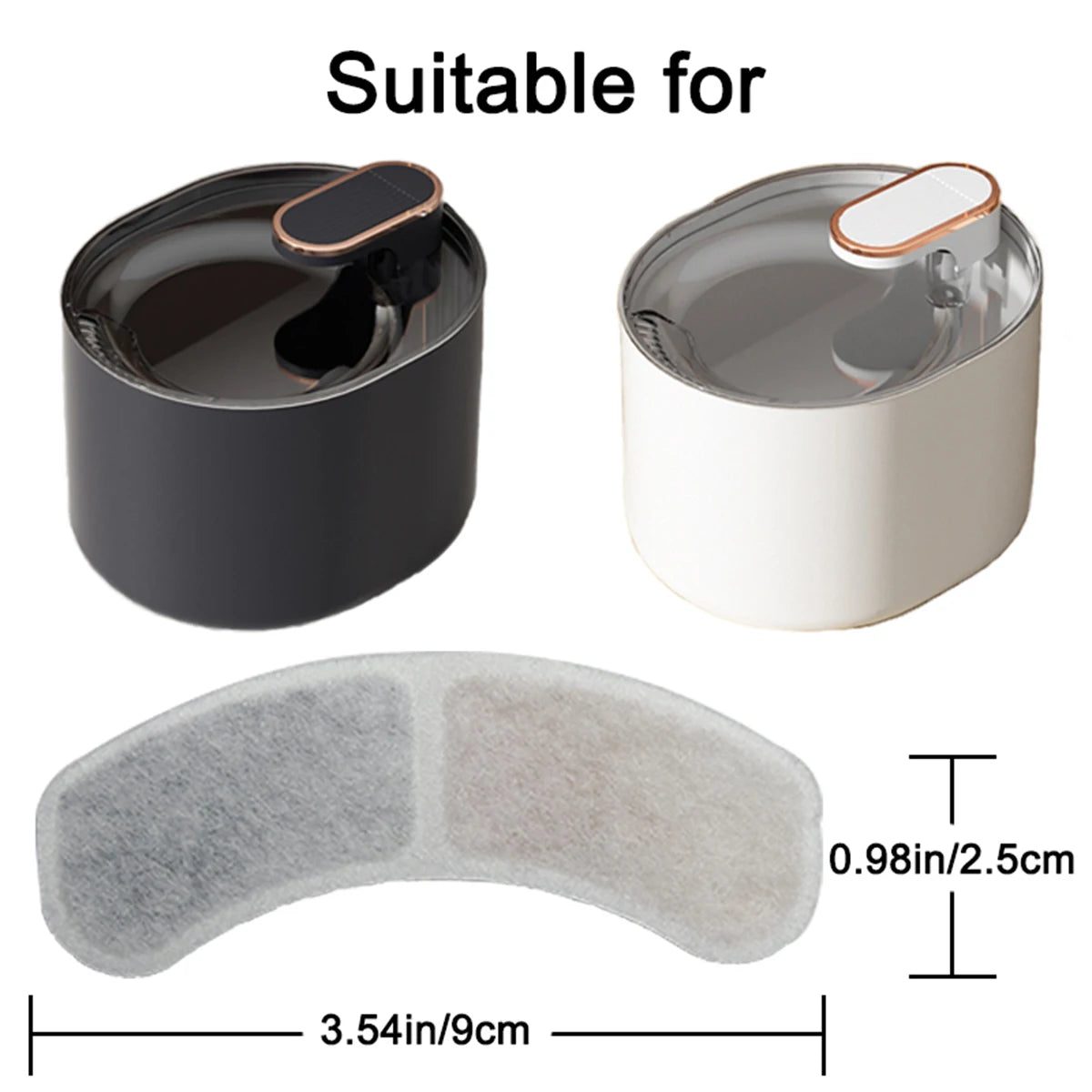 KEMORELA Cat Fountain Activated Carbon Filter Replacements 6/12pk Pet Fountain Filter Axl