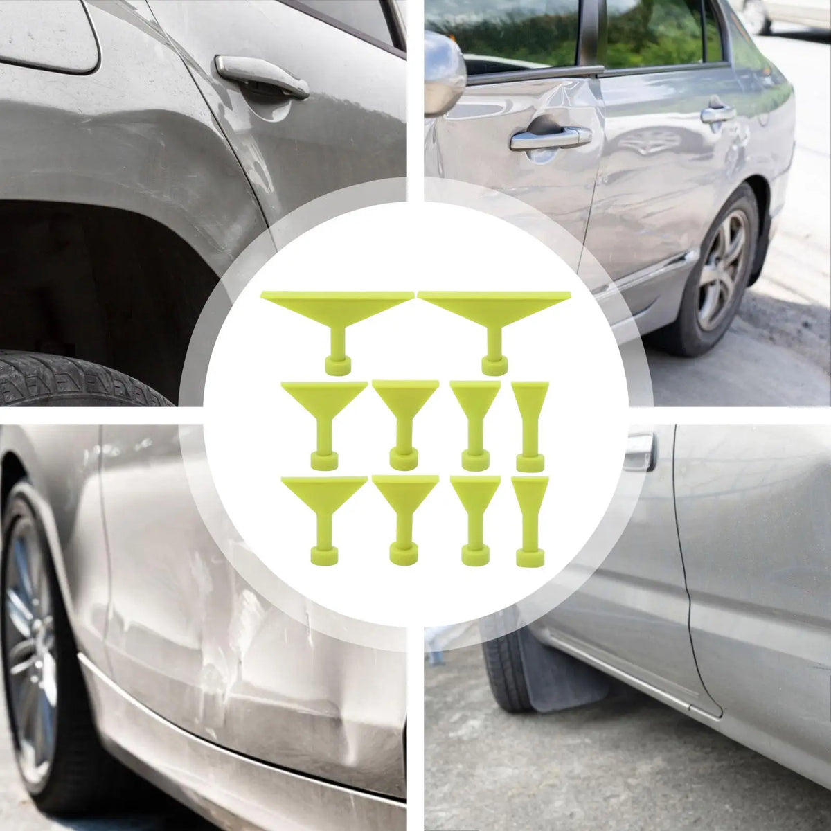 Car Dent Removal Tabs 10-Pc Set – No-Paint Body Repair Kit Dent Repair Kit Axl