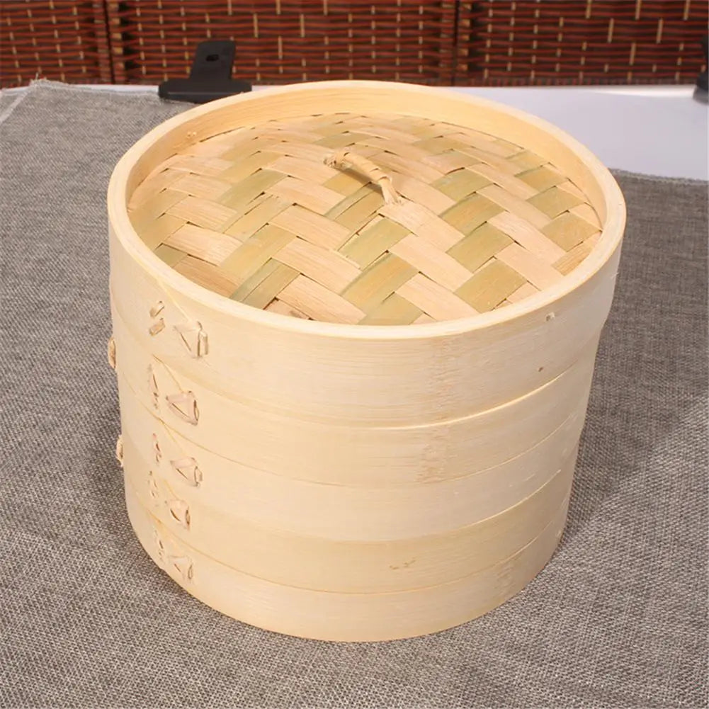Bamboo Double-Layer Steamer Basket – Dumplings & Buns Bamboo Steamer Basket Axl