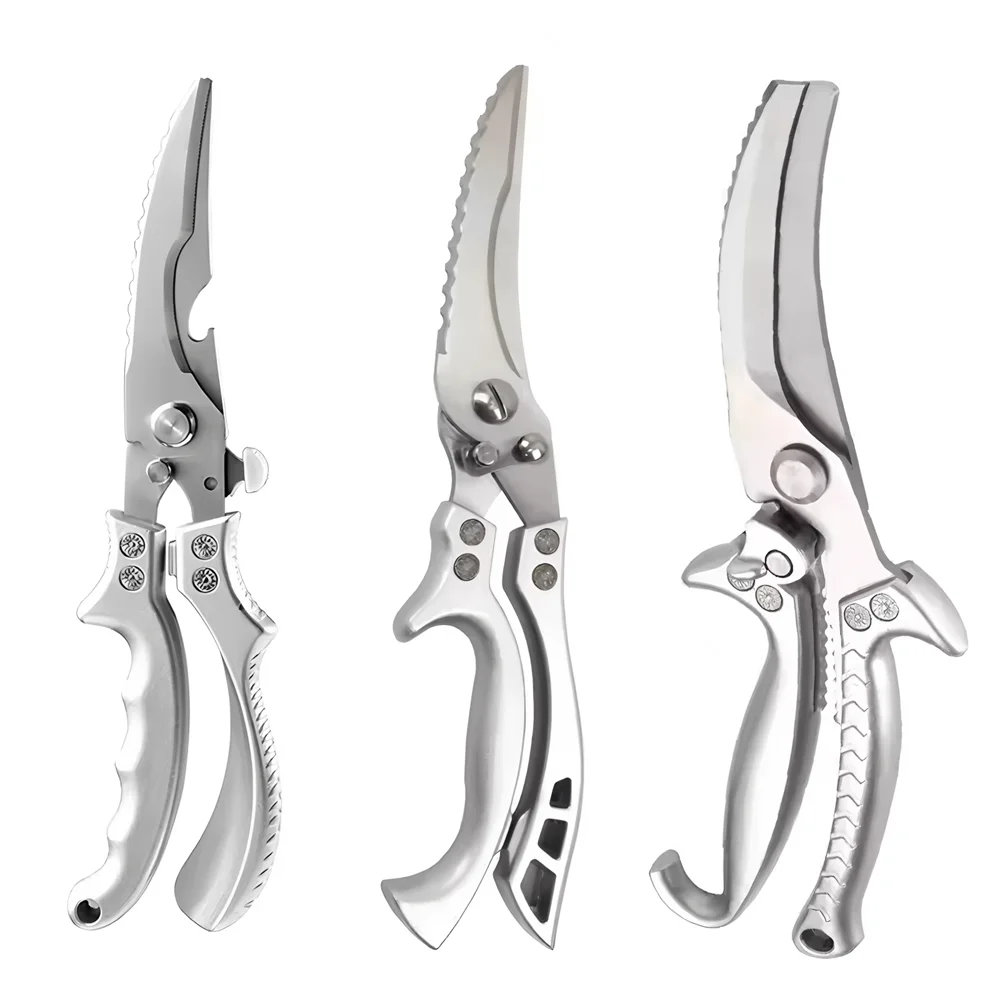 Stainless Steel Kitchen Scissors – BBQ Meat & Bone Cutter Set Kitchen Scissors Set Axl Scissors-3PCS