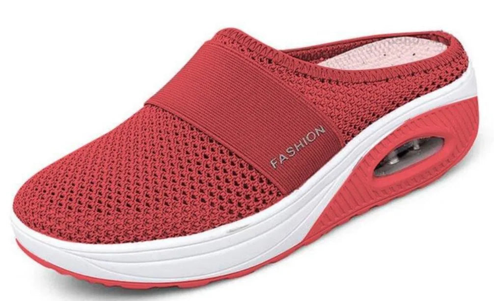 Women's Mesh Mule Slippers – Slip-On Flat Shoes Sizes 5–14 Mule Slippers Axl red 40