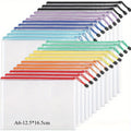 16-Piece Clear Mesh Zipper Pouches – School & Travel Organizer Zipper Storage Pouches Axl A6 16PCS