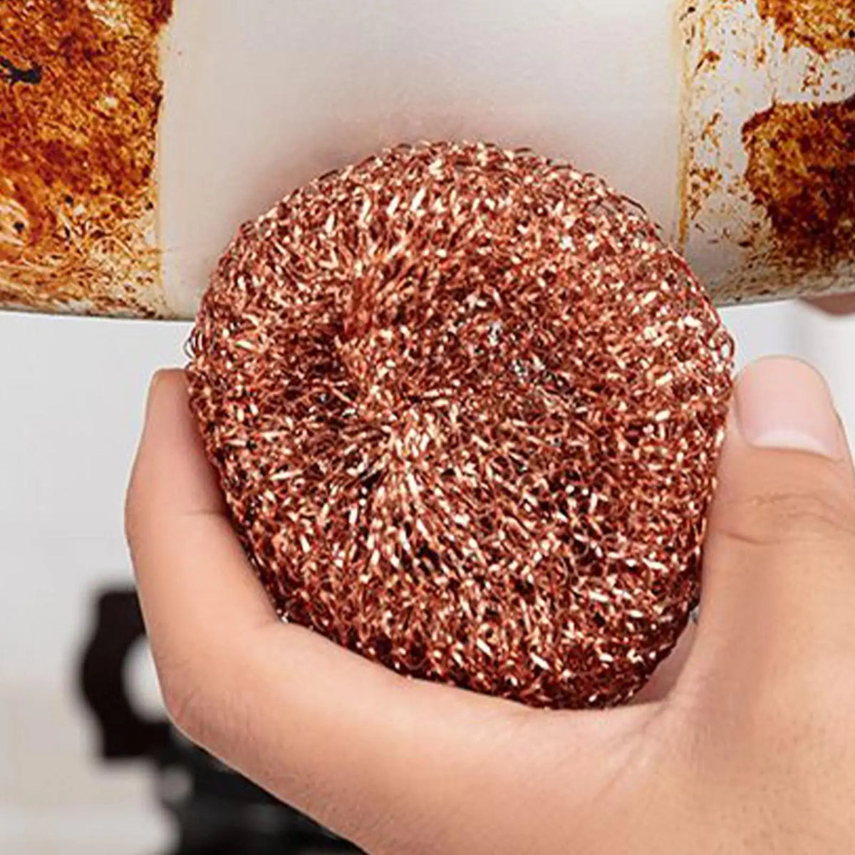Copper Wire Pot Scrubbers – Non-Scratch Dish Brush 2 Pack Kitchen Scrubber Set Axl