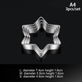 3pc Stainless Steel Cookie Cutters – Star, Heart & Flower Cookie Cutter Set Axl A4