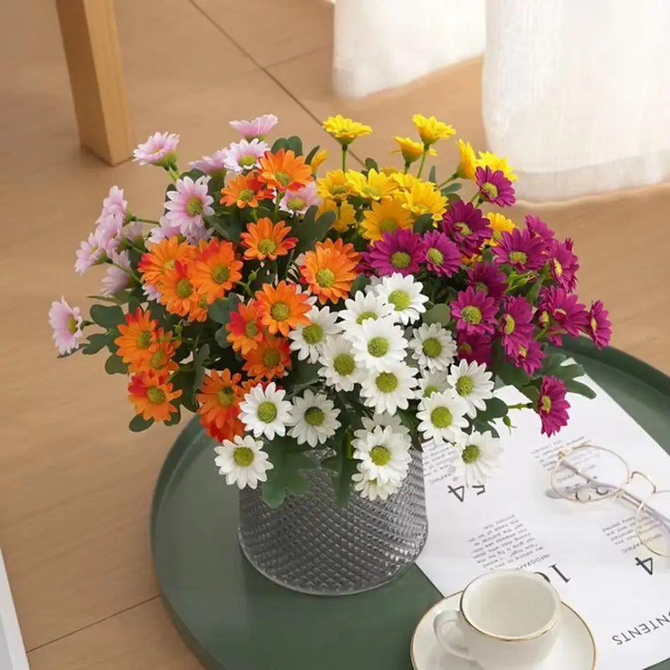 Autumn Silk Daisy Artificial Flowers – Wedding & Home Decor Artificial Flower Bouquet Axl