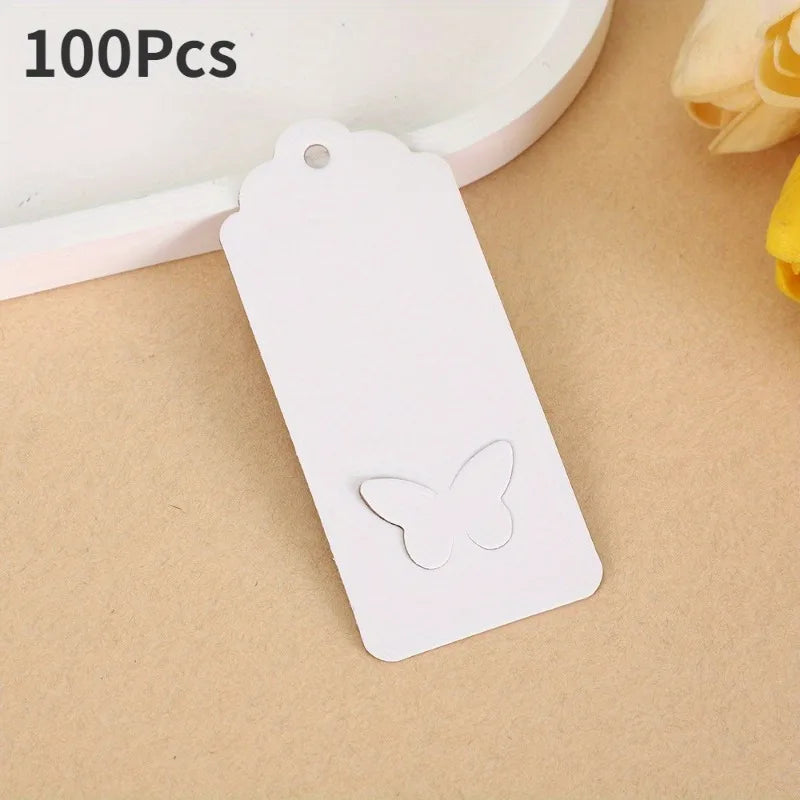 100 Pcs Butterfly Hollow Hang Tags – Wavy Edge Gift Wrap Tags Paper Gift Tags Axl White 100pcs
