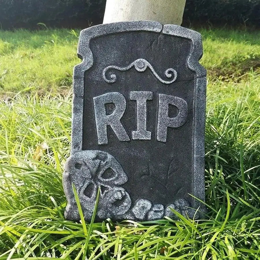 Halloween Foam Tombstone RIP Skull Prop – Waterproof Yard Decor Halloween Prop Axl