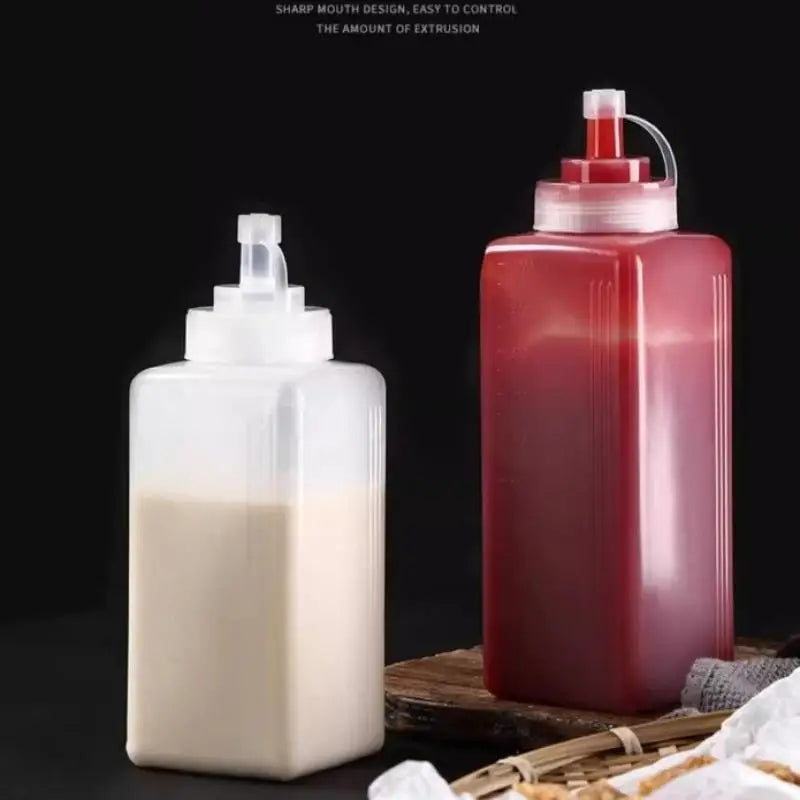 Squeeze Sauce Bottles 600/800/1000ml – Wide Mouth Condiment Dispenser Squeeze Sauce Bottle Axl