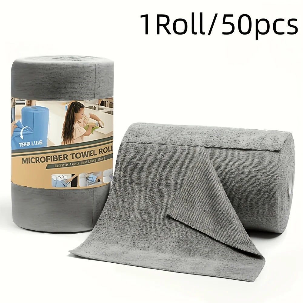 Extra Large Thickened Microfiber Cleaning Cloths – Super Absorbent Microfiber Cleaning Cloth Axl Thickened-Grey-1roll