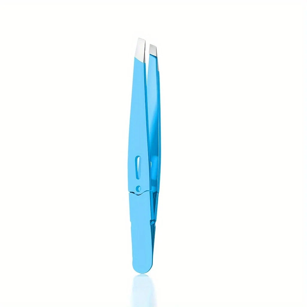 Precision Stainless Steel Eyebrow Tweezers | Beauty Essential Eyebrow Tweezers Axl Blue-1pc