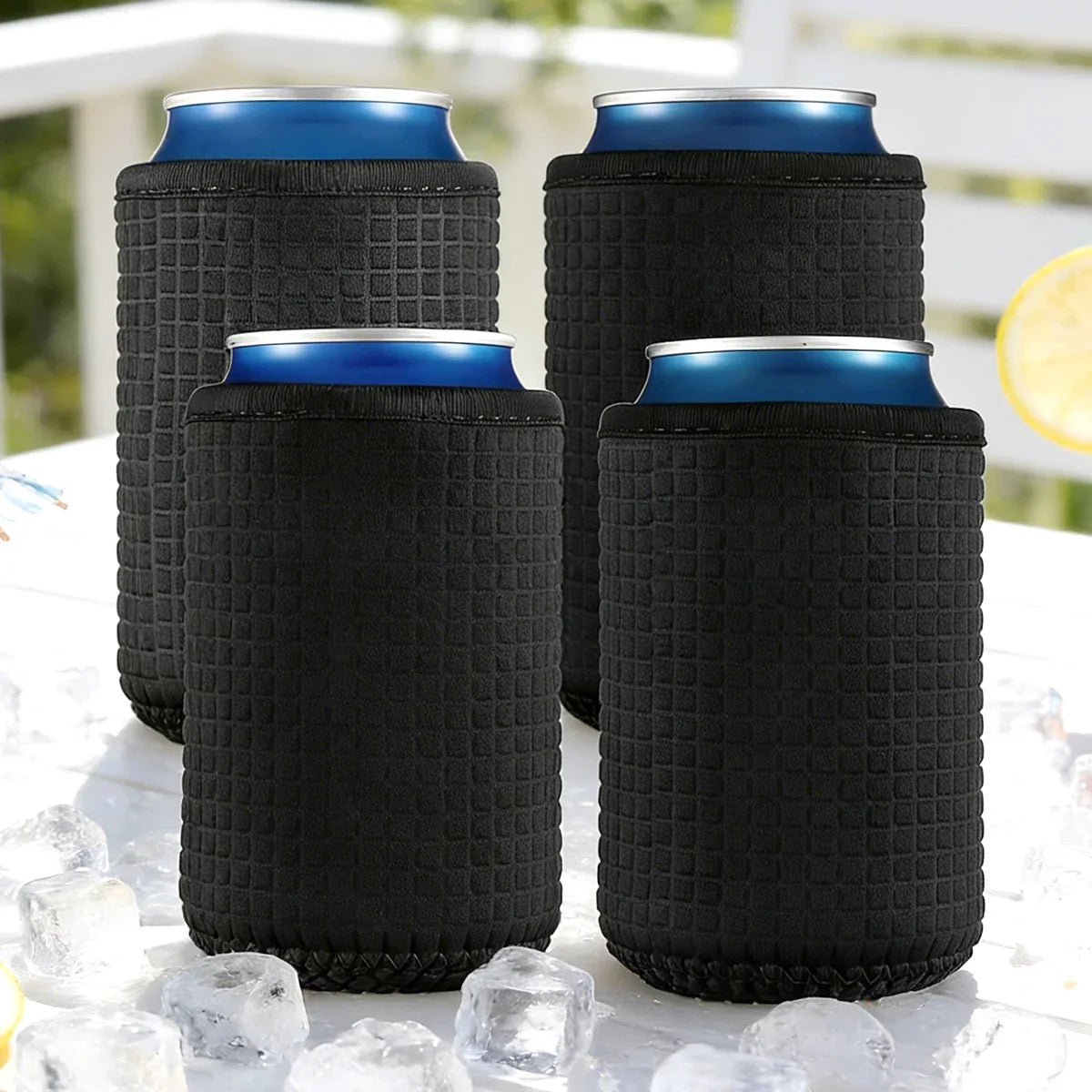 4-Pack Insulated Can Cooler Sleeves – Beer & Drink Bottle Covers Can Cooler Sleeves Axl