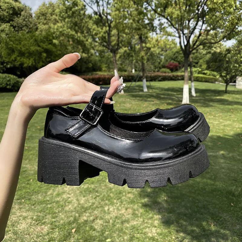 Women's Mary Jane Pumps – Retro Round Toe Thick Sole Heels Mary Jane Pumps Axl