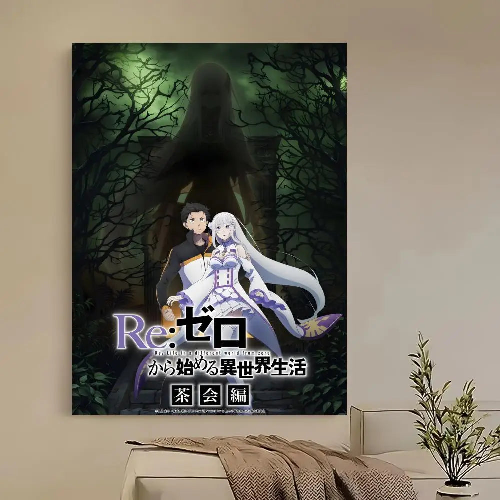 Re:Zero Anime Poster HD Self-Adhesive Waterproof Wall Decor Anime Wall Poster Axl z8 21X30cmNoframe