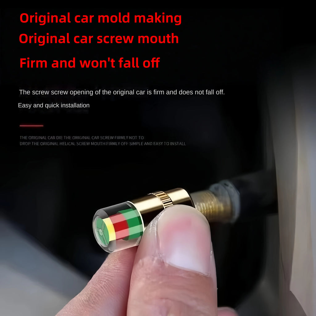 Tire Pressure Indicator Valve Caps 4-Pack | Visual Alert Tire Pressure Caps Axl