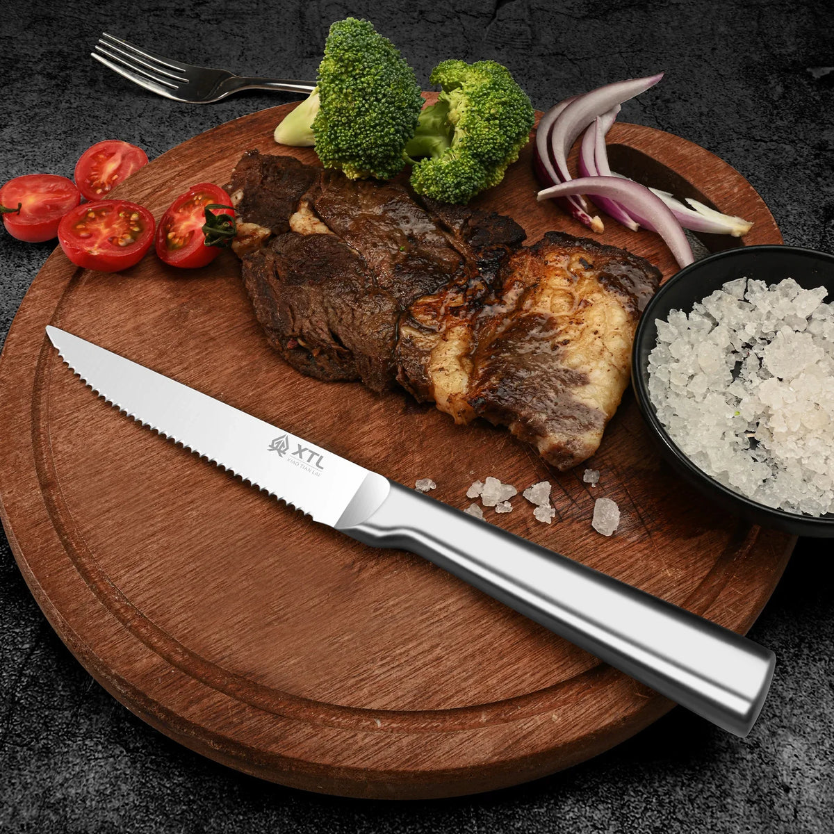 PLYS Stainless Steel Steak Knife Set – 4, 6 or 8 Piece Steak Knife Set Axl