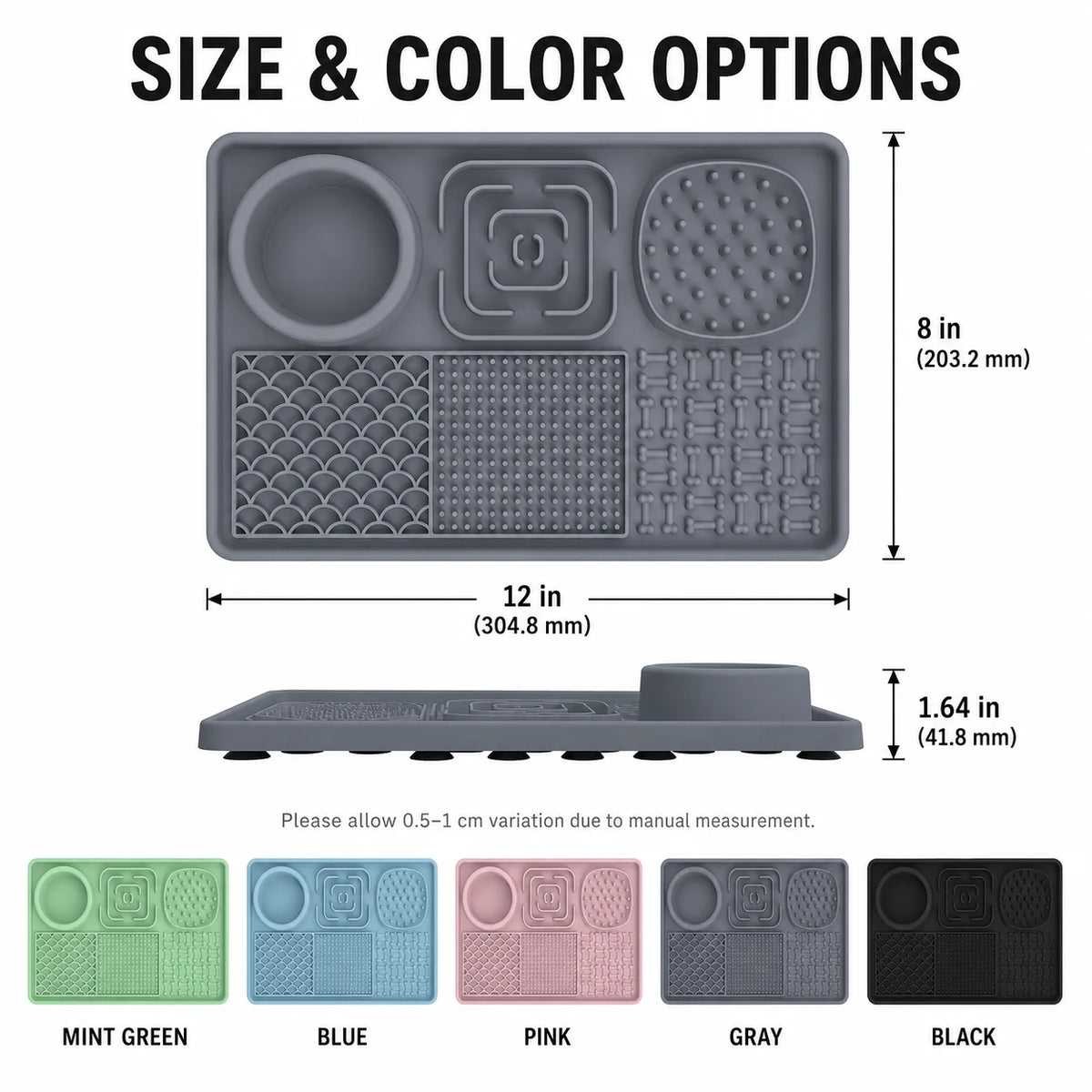 6-in-1 Dog Lick Mat with Suction Cups, Slow Feeder & Water Bowl Dog Lick Mat Axl