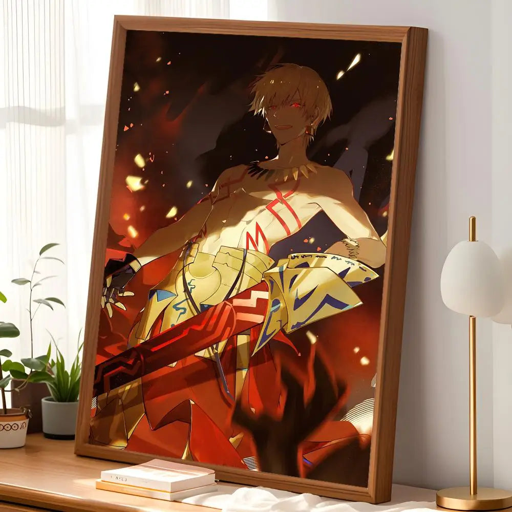 Anime Gilgamesh Self-Stick HD Wall Art Poster – Waterproof Wall Art Poster Axl