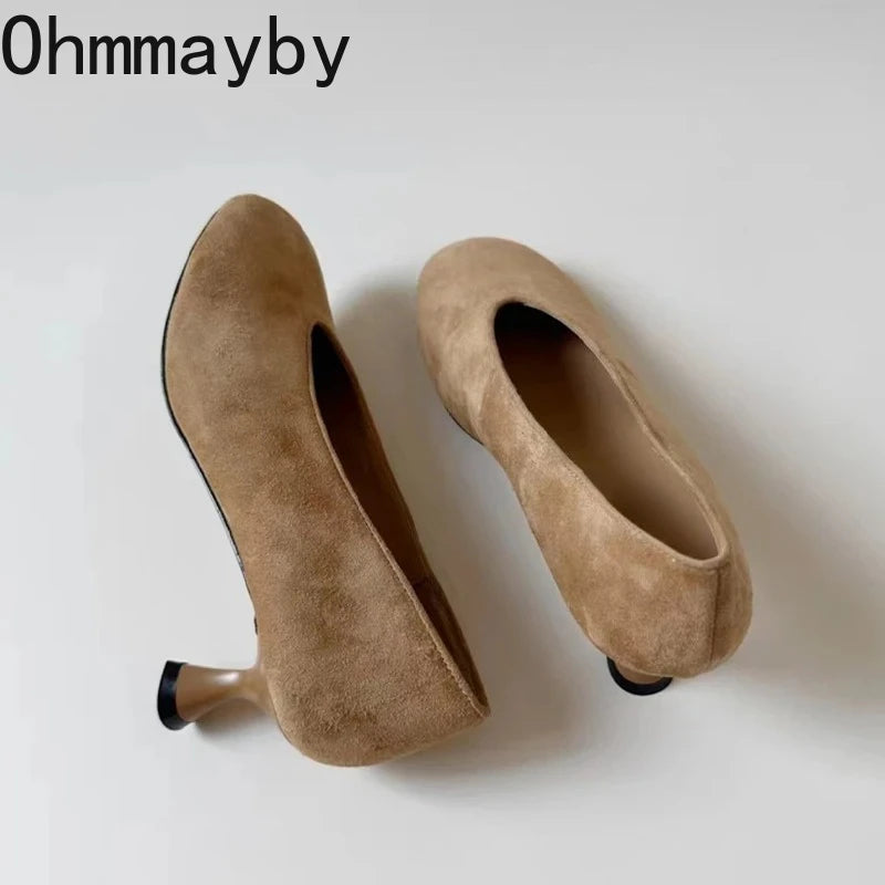 Women's Suede Mary Jane Pumps – Square Heel Slip-On Dress Shoes Mary Jane Pumps Axl
