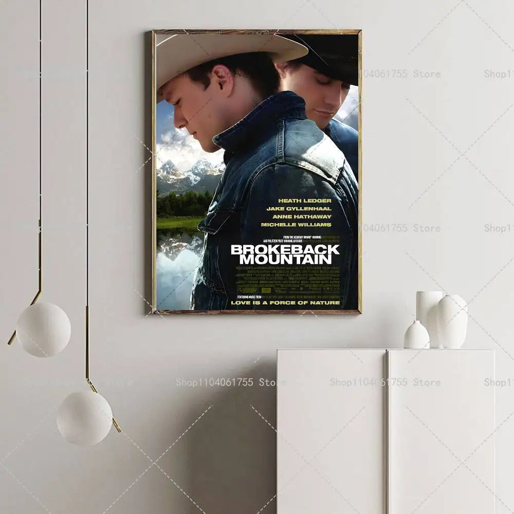 Brokeback Mountain Movie Poster – Self-Adhesive Wall Art Print Movie Wall Poster Axl